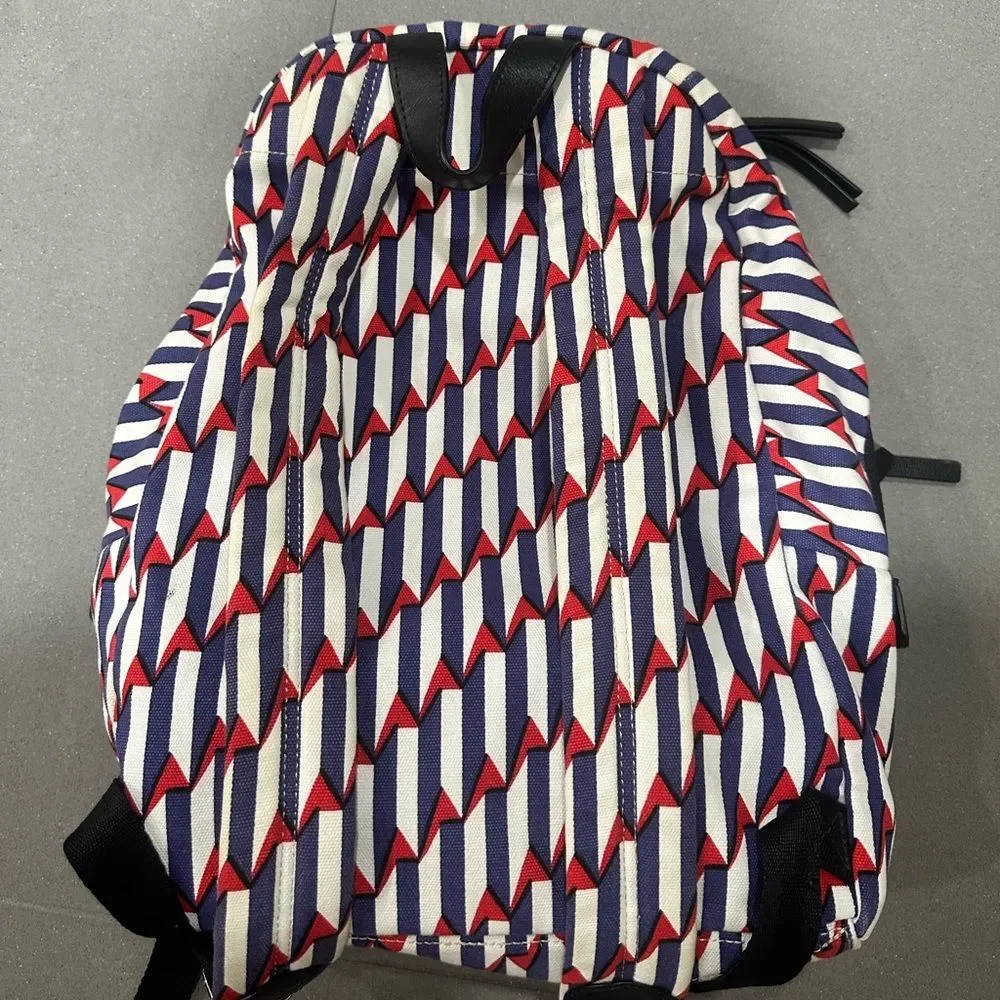 Marc Jacobs white, red and blue canvas backpack